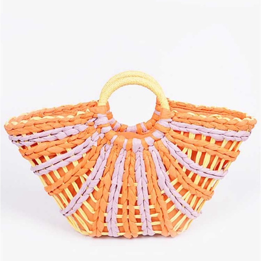 Orange Straw Tote